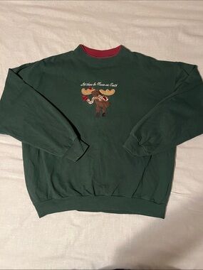 Vintage Christmas Moose Crewneck
